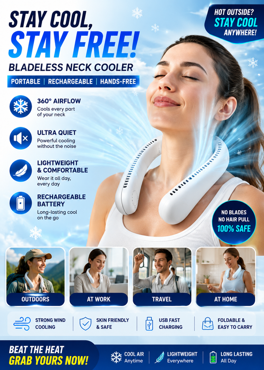 Bladeless Neck Cooler Portable Neck Fan Rechargeable
