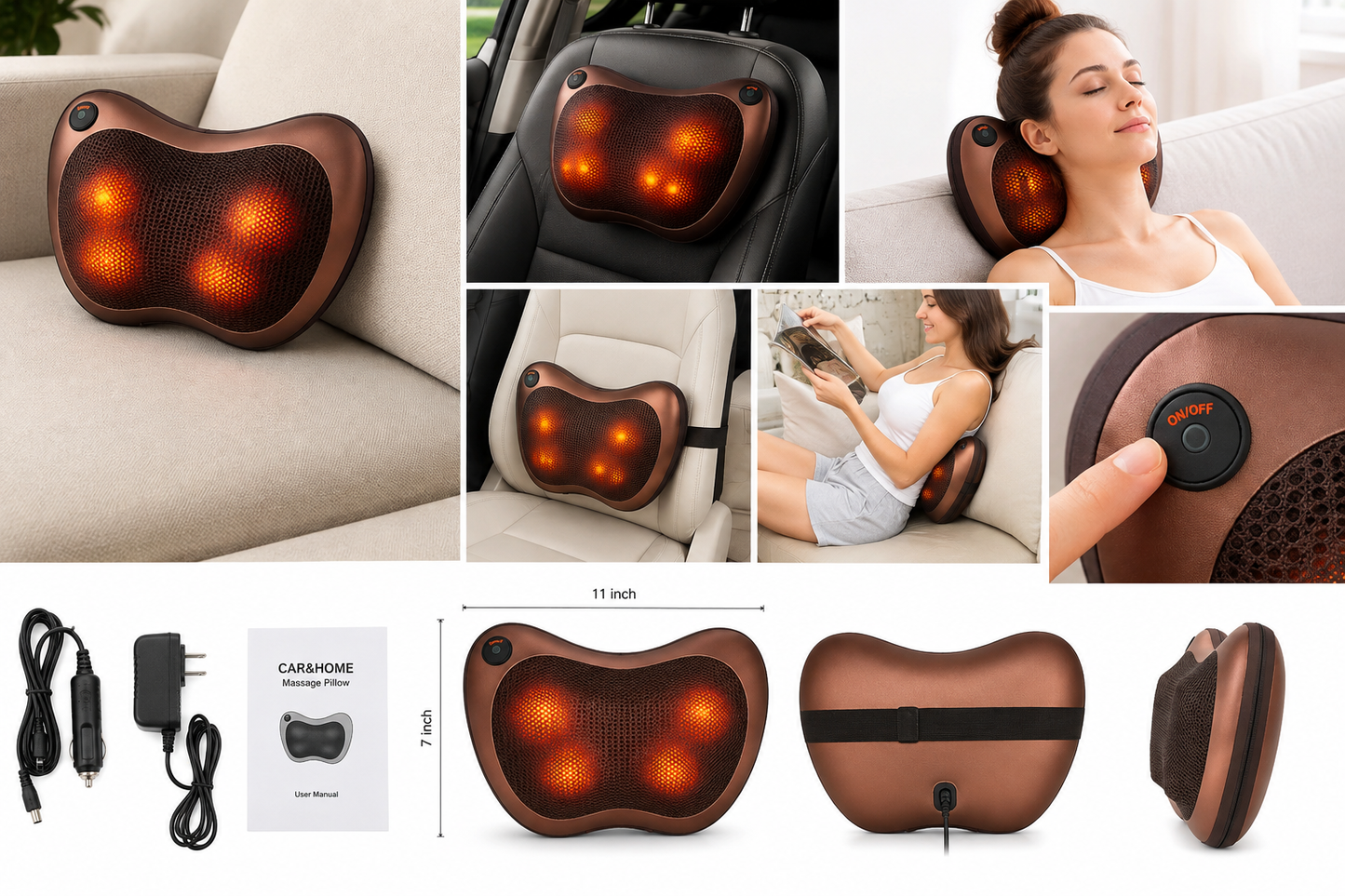 Car & Home Massager Pillow